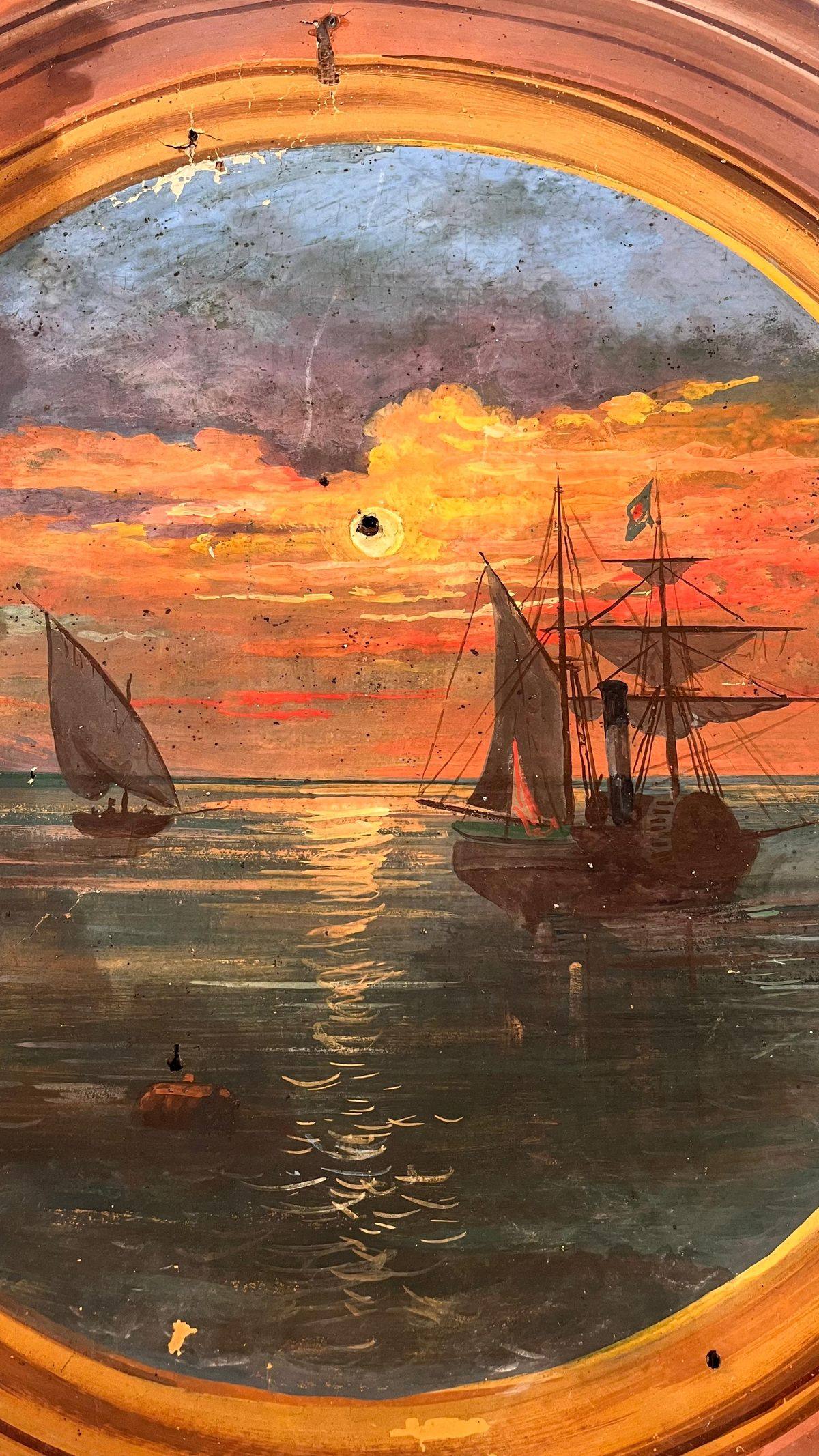 Dipinto di marina al tramonto